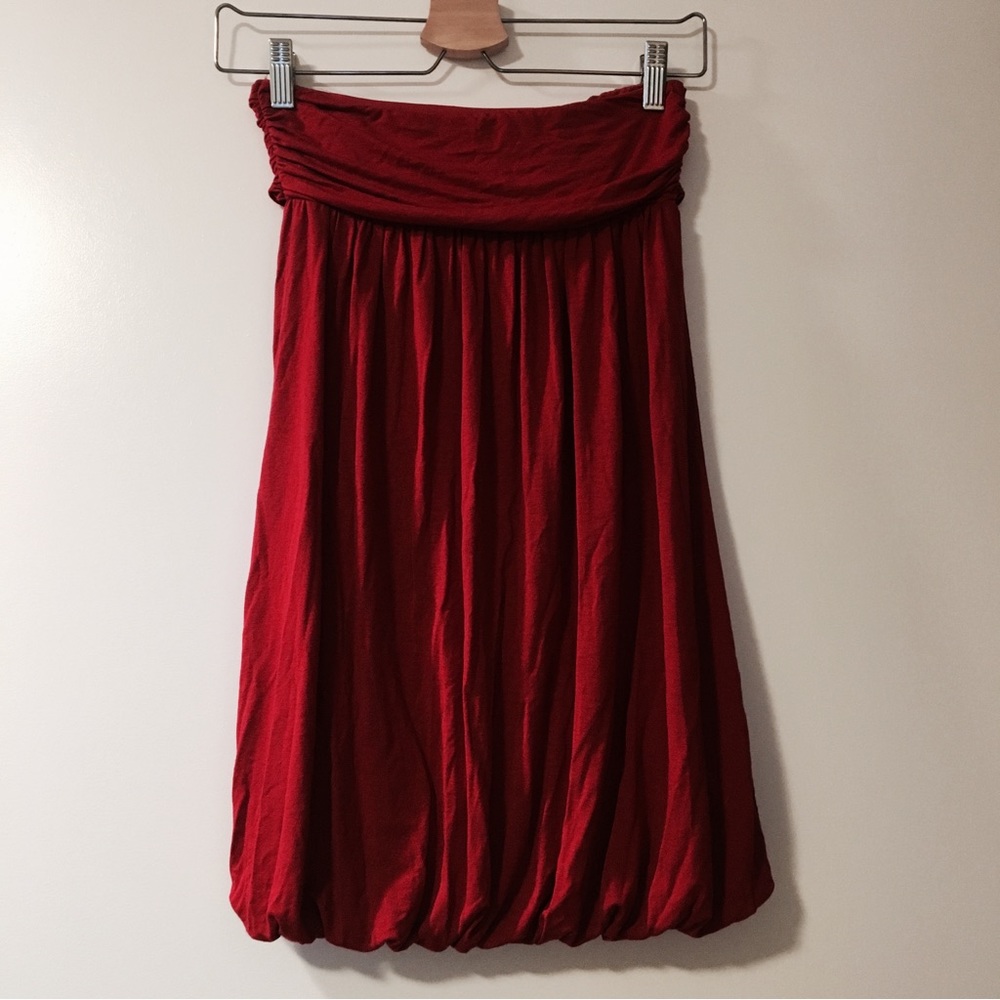 Vintage Cherry Red Bubble Hem Mini Dress / Swim Suit Cover Up